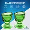 2activelife (Set of 2 Eye Wash Cups with Storage Container | Eye Cleaner Solution for Tired Eyes, Eyestrain, Makeup, and Dust | Eye-Shaped Rim for Eye Rinse and Cleansing. - Green