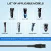 Replacement For philips Norelco charger cord Fit HQ8505 7000 5000 3000 Series 3500 mg5750 mg7750 S1560 Electric Shaver Razor, Aquatec, Arcitec, Multigroom Beard Trimmer & More 15V Power Cord Adapter