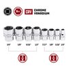 Powerbuilt 941323 8 Piece SAE Zeon Socket Set - with use for Standard, Rusted, Rounded Bolts and Nuts, Size from 1/4" to 3/4"