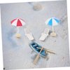 KOMBIUDA 1 Set Beach Sand Table Decoration Miniature Beach Ornaments Dollhouse Beach Chair Mini Beach Ornaments Miniature Sailing Boat Model Mini Sailing Boat Resin Crafts Succulents Child