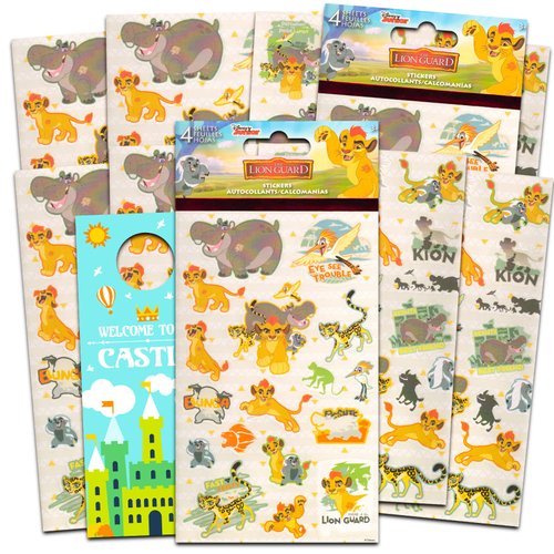 Lion Guard Stickers for Kids - Bundle with Over 120 Lion Guard Stickers Plus Door Hanger for Party Favors, Crafts, More | Lion Guard Party Supplies