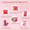 Kids Piggy Bank for Girls, Kids Safe with Password Lock, ATM Piggy Bank and Money Bank with Auto Grab Bill Slot, Toy Safe Birthday Gifts for 3 4 5 6 7 8 9 10 Years Old Children Teens Toddler (Pink)