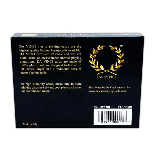 DA VINCI Palermo, Italian 100% Plastic Playing Cards, 2 Deck Set with Hard Shell Case and 2 Cut Cards (Bridge Size Regular Index)