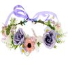 June Bloomy Flower Girl Wedding Headpiece Bridal Flower Crown Spring Wreath BOHO Garland Halo(Lavender)