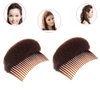 QUUPY 2PCS Hair Decoration Comb Sponge Foam Hair Bump it up Volume Insert Hair Base Styling Accessories Back Do Beehive hair styler Tool(Brown)