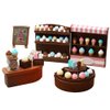 LOGOFUN Dollhouse Ice Cream Store Set Miniature Ice Cream Counter Cake Cabinet Mini House Accessories