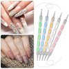 21 Pieces Nail Art Tools Kit, Resin Nail Art Palette Leaf Shape Mixing Palette and 20 Pieces Nail Art Design Brushes Golden Edge Resin Nail Holder Nail Gel Polish Colors Mixing Pallet (Grey)