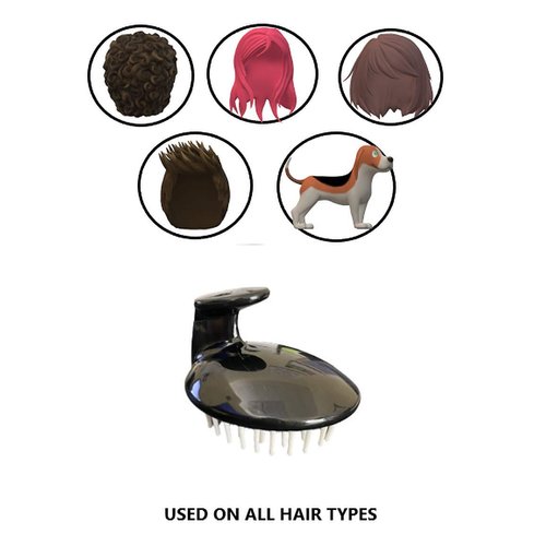 G.B.S Hair Scalp Massager Shampoo Brush with Soft and Flexible Silicone Bristles, Promotes Hair Growth, Improves Circulation, Black