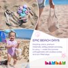 BAMBAM Baby – Premium Silicone Beach Toys for Toddlers & Baby | 100% BPA Free, Safety Tested | 8 Piece Sand Bucket Set for Kids Ages 6 Months and Up (Beach Blue)