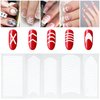 1672 Pieces French Tip Nail Art Stickers, 5 Designs French Manicure Strips Stickers, Self-Adhesive Nail Tips Guides Decals for Edge Auxiliary DIY Decorations Tools (40 Sheets)