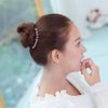 Yusier 2 PCS Cute Small Flower Black Hair Comb Plum Blossom Hairstyle Ornaments for Women and Girls Side Comb Hair Bun Decoration(E)