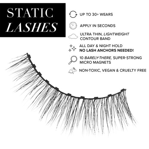 STATIC NAILS Magnetic Eye Lash So Into You Black Flirty - Magnetic Lashes Kit - Reusable, Glue-Free, 3D Natural Look - Comfortable