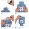 Hot Water Bottle, 500ml Small Hot Water Bottle with Cover Warm Water Bag with Soft Premium Faux Fur Cover 2-in-1 Water Bag for Cold & Hot Compress Mini Hot-Water Bag for Women Seniors Children Blue
