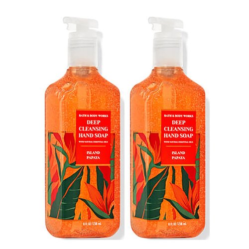 Bath & Body Works Deep Cleansing Gel Hand Soap 2 Pack 8 oz. (Island Papaya)