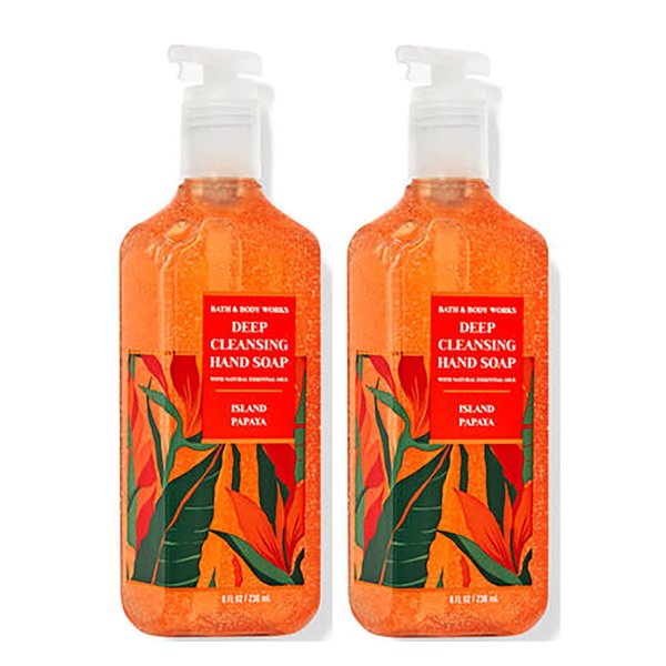 Bath & Body Works Deep Cleansing Gel Hand Soap 2 Pack 8 oz. (Island Papaya)