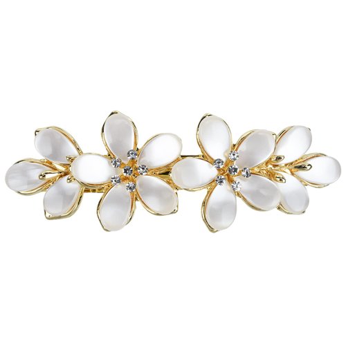 Vintage Hair Barrettes, Opal Hair Clips French Crystal Flower Hairpin Hair Accessories for Women Girl