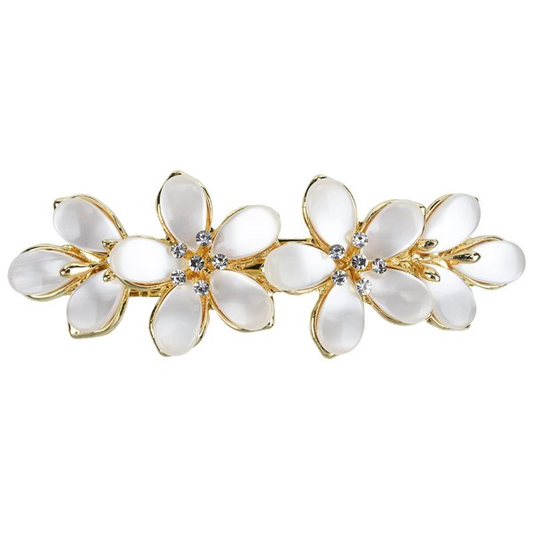 Vintage Hair Barrettes, Opal Hair Clips French Crystal Flower Hairpin Hair Accessories for Women Girl