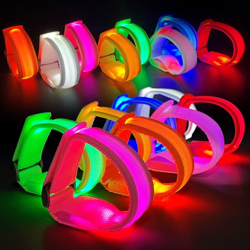 M.best 32pcs LED Light Up Bracelets Glow Flashing Wristbands Glow in The Dark Party Supplies for ...