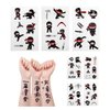 24 Sheets Ninja Temporary Tattoos, Ninja Warrior Birthday Decorations Party Favors