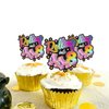 Roller Skate 8th Birthday Cupcake Toppers 18-PC Set - Lovely Roller Skate Themed Birthday Party, Retro Roller Skate Themed Party, or Disco Ball Party Decoration for Boys or Girls - LIANGSS