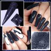 MIZHSE Diamond Gel Nail Polish, Reflective Glitter Gel Polish Set, Sparkly Shiny Gel Nail Art Varnish Manicure Kit, Soak Off LED Lamp, for Beginners DIY at Home (BD-005 Dark Blue)