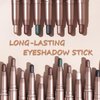 DekRion Eyeshadow Stick, Shimmer-Cream Eye Shadow Pencil, Eye Shadow Sticks Long-Lasting Waterproof, Glitter Eyeshadows Stick with Soft Brush for Eyeshadows Makeup(02Champagne-gold)