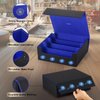 Komick 1800+ Card Deck Case – PU Leather Trading Card Storage Box Microfiber Lined Yugioh Deck Box MTG, Trading Card Holder for Bloomburrow MTG, Baseball, Magic Card Storage Box (Black/Deep Blue)
