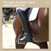 2 Pcs Leather Spur Straps Single Ply Spur Straps Western Man Woman Adjustable Boot Straps for Thigh High Boots 6 Holes Spur Straps Riding Leather Spur Straps 9.9 Inches (Black)