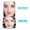 wobsion Mini Pocket Mirror, Led Compact Mirror,1x/3x Magnifying Mirror with Light,2-Sided Handheld Fold Mirror,Small Travel Makeup Mirror,Lighted Compact Mirror for Purse,Gift(Blue)