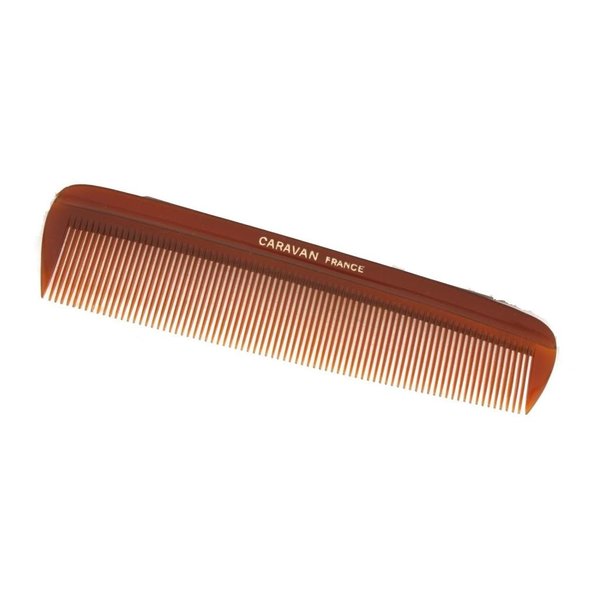 CARAVAN SMALL POCKET COMB FINE TEETH TORTOISE SHELL < > Made of Celluloid Which DOES NOT TEAR the HAIR