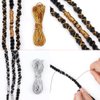 4 Pieces 5M (16.4ft) Dreadlock Braids Hair Accessories Silver Gold Braiding Hair,Deco Styling Shimmer Stretchable African Braid Braided Elastic Cord Ornament Hanging Decorating