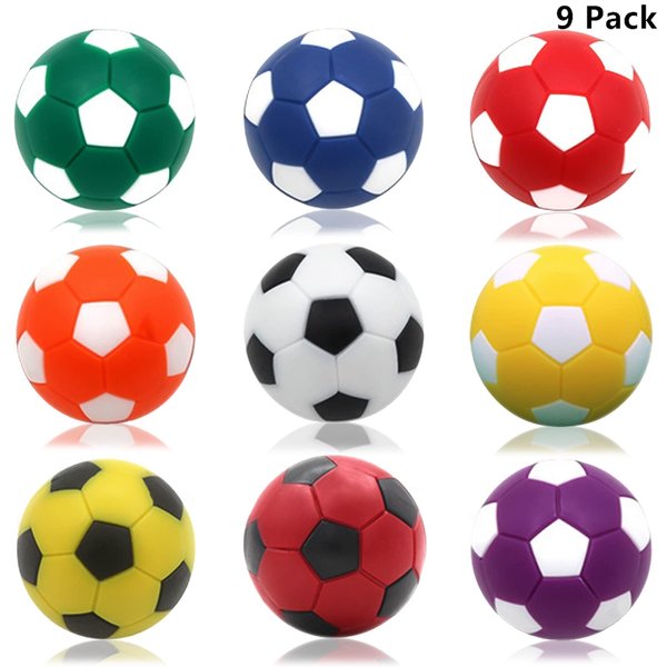 OuMuaMua 9pcs Foosball Table Balls 1.42 Inch Table Soccer Balls for Foosball Tabletop Game Foosball Accessory Replacements Multicolor World Cup Foosball