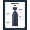LifeStraw Go Series – Insulated Stainless Steel Water Filter Bottle for Travel and Everyday use removes Bacteria, parasites and microplastics, Improves Taste, 24oz Laguna Teal