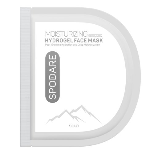 SPODARE SPORTS MASK - Moisturizing Hydrogel Face Mask - Antioxidant and Quick Hydration after Exercise - Contain Hyaluronic Acid and Red Algae Extract - For All Skin Types - 1pc