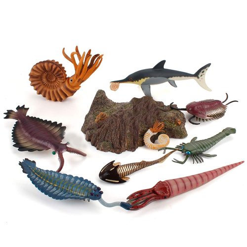 9 PCS Ancient Creatures Animal Action Figures Model Nautilus Cephalaspis Party Favors Supplies Cake Toppers Set Desktop Decoration Toys for 5 6 7 8 Years Old Boys Girls Kid Toddlers