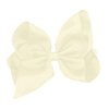 WD2U Girls 6" Classic Style Boutique Grosgrain Hair Bow French Clip Barrette (Cream Ivory)