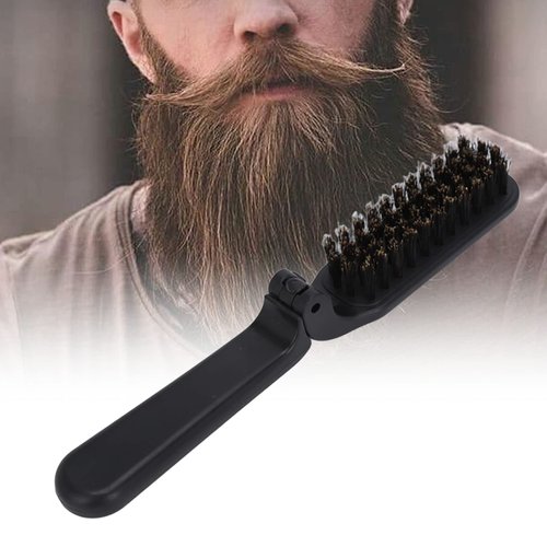 Beard Brush, Foldable Hair Brush, Boar Bristle Hair Brushes for Men Soft Beard Brush Hair Styling Tool for Combing Beard Hair