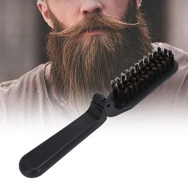 Beard Brush, Foldable Hair Brush, Boar Bristle Hair Brushes for Men Soft Beard Brush Hair Styling Tool for Combing Beard Hair