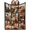 Yoke Style Custom Blanket with Picture, Customized Throw Photo Blankets Personalized Birthday Gifts for Women, Mother in Law, Grandma Family Anniversary Christmas - 9 Photos Collage