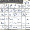CHARLNET 88 Sheets Semi-Permanent Butterfly Tattoos for Women Girls - 2 Weeks Long Last Sexy Realistic Tiny Flowers Words Temporary Tattoos for Women Body Art Stickers