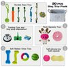 MRSOHRET 20Pcs Puppy Chew Toys for Teething, Dog Chew Toys with Rope Toys, Pet Dog Toothbrush, Treat Balls, Dog Plush Toys and Squeaky Toys for Small Medium Dogs, Cute Dog Toy with Basket