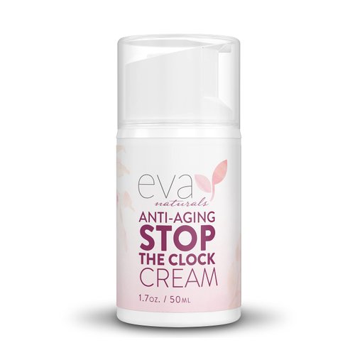 Eva Naturals Stop the Clock Anti-Aging Cream (1.7oz) - Face Moisturizer Visibly Reduces Wrinkles, Facial Skin Care Products With Glycolic - Moisturizer for Face - Premium Quality Face Cream