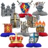 Gersoniel 10 Pcs Medieval Party Decorations Medieval Knights Decorations Knight Birthday Party Supplies Medieval Honeycomb Centerpiece Castle Table Centerpiece Medieval Table Topper for Baby Shower