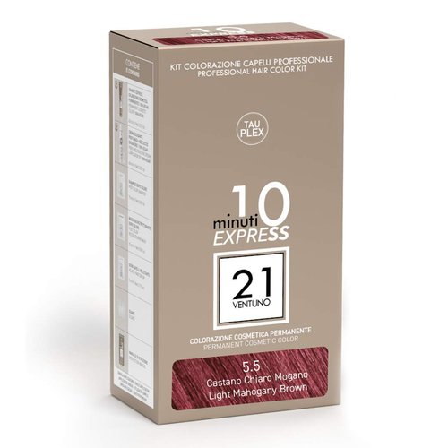 21 Perfect - Professional Hair Color Kit - Permanent Cosmetic Color Light Mahogany Brown 5.5