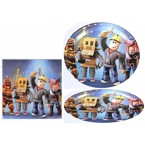 40pcs Children Party Supplies, 20Napkins,20Plates, Children Birthday Party Decorations,40Pcs/Set