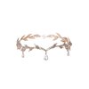BABEYOND Crystal Leaf Wedding Diadem Headband Bridal Bridesmaid Forehead Band Rhinestone Bridal Tiara Crown (Rose Gold)