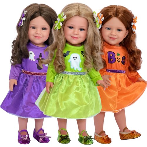 18 inch Doll Clothes- Halloween Outfits Complete with Shoes and Hair Barrettes Fits 18 Inch Fashion Girl Dolls