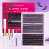 Ocean Pearl Lash Clusters 320PCS 11-20mm Lash Extension Kit 30D+40D+60D Eyelash Extension Kit Individual Lashes Thick Eyelash Clusters Lashes Clusters with Eyelashes Bond+Seal+Adhesive+Tweezer-60D
