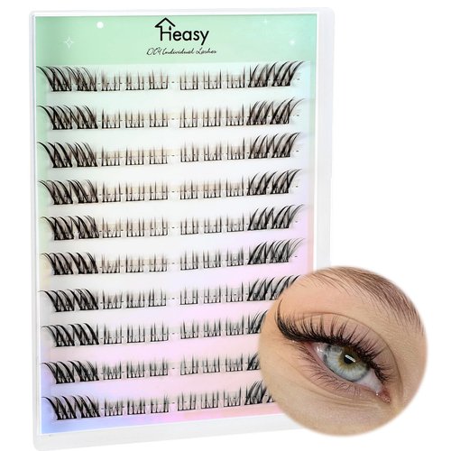 Fox Lash Clusters, Cat Eye Lashes Clusters, Fox Eyelashes, Cat Eye Wispy Cluster Lashes, Easy Left & Right Individual Wispy Fluffy Fox Eye Lash Clusters for Beginners DIY Lash Extension (120 Pcs)