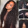 Amznlady Curly V Part Wig Human Hair Brazilian Virgin Human Hair Wigs for Black Women Upgrade U Part Wig Glueless Full Head Clip In Half Wig V Shape Wig No Leave Out 180% Density Natural Color 18 Inch
